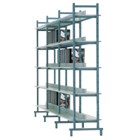 Boden mit Stahlunterzug für Bücherregal doppelseitig B/H/T: 95x4,5x50 cm, mit mittlerer Aufkantung, Dekor nach Wahl-image
