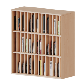 Aufsatzregal für Klassenbücher, 3 Ordnerhöhen - Serie evo180 B/H/T: 100x108x40 cm, 3 Reihen für je 14 Klassenbücher-image