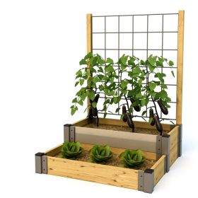 Mehrstufiges Hochbett mit Rankgitter-image