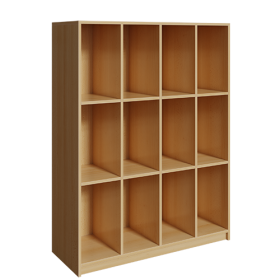 Schultaschenregal mit 12 Fächern B/H/T: 122x160x45 cm, 4reihig mit 3 Fächern übereinander-image