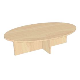 Knietisch oval mit Kreuzzarge B/H/T: ca.100x26x60 cm, Melamin-Tischplatte-image