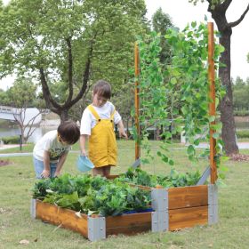 Mehrstufiges Hochbett mit Rankgitter-image
