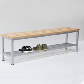 Umkleidesitzbank mit Schuhablage B/H/T: 100x45x35 cm, max. Länge pro Einheit 2 m-image